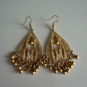 Unique Vintage Gold Filigree Earrings